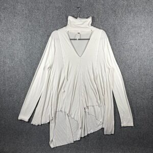 Free People Women's Uptown Turtleneck Top White Womens Size Large #2273